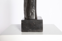 Alexandre Noll's ebony sculpture, detailed view of signature